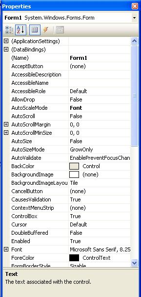 Visual properties. ACCEPTBUTTON Windows forms. ACCEPTBUTTON.